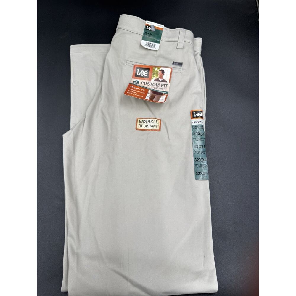 Lee Custom Fit Flat Front Straight Leg Straight Leg Pants 32x34